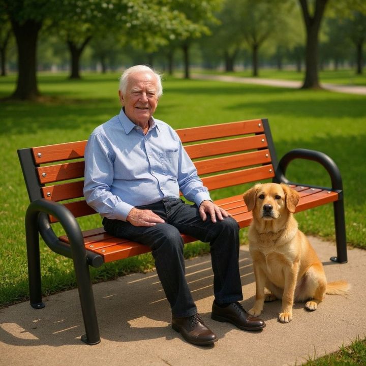 Holzbank mit Rückenlehne für den Garten auf weißem Hintergrund