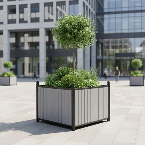 Quadratischer Gartenpflanzkübel klein 100 cm