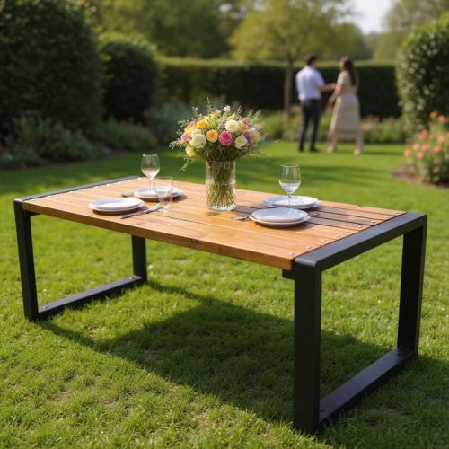 Großer Gartentisch aus hochwertigem Holz