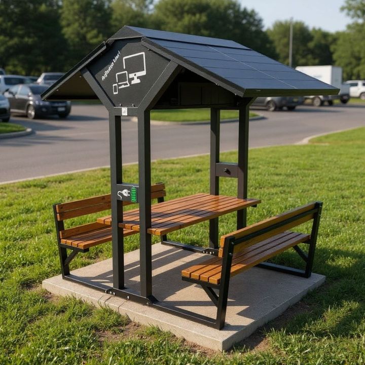 Überdachung mit Bank Solare MAX