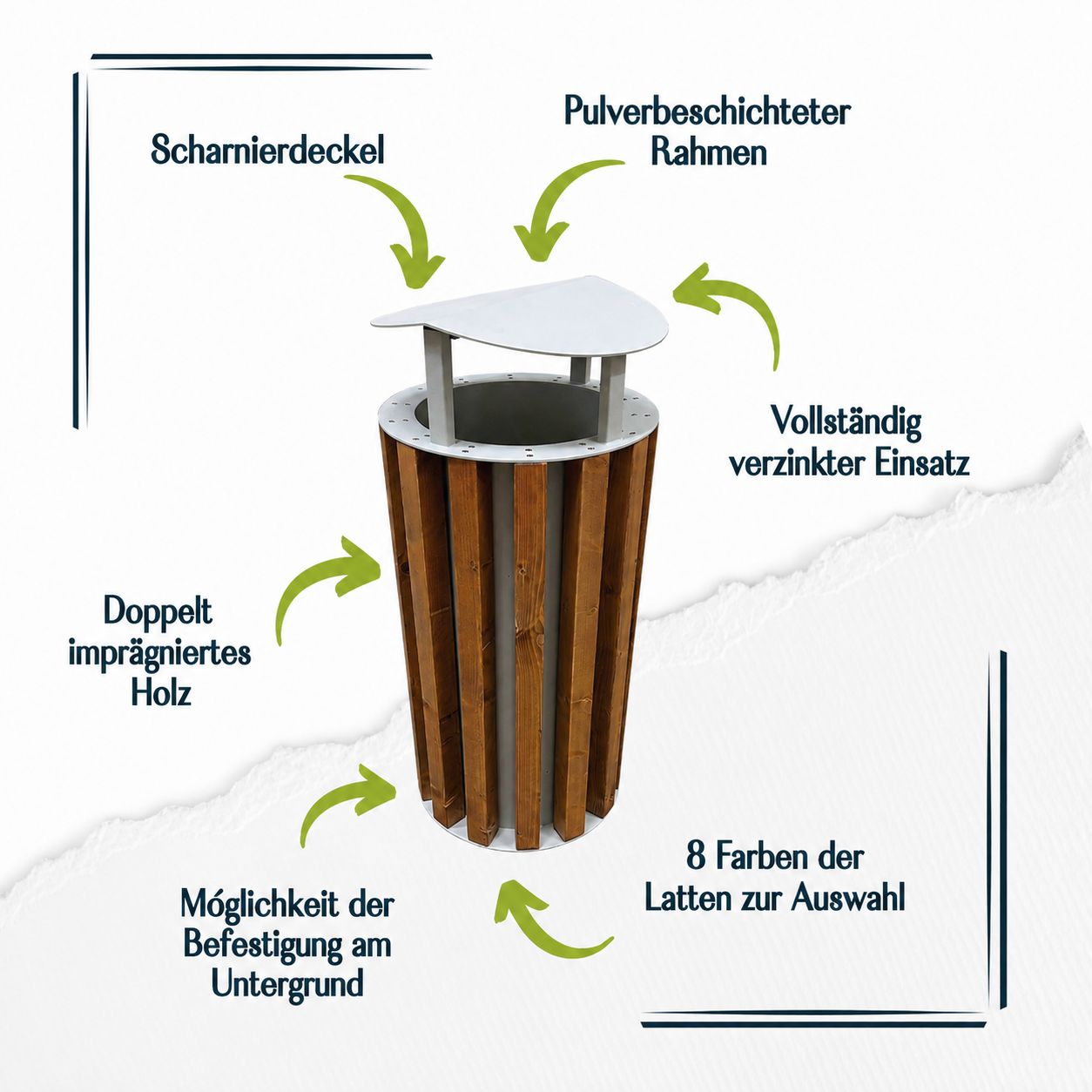Abfalleimer Poznański 50L
